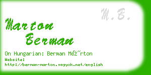 marton berman business card